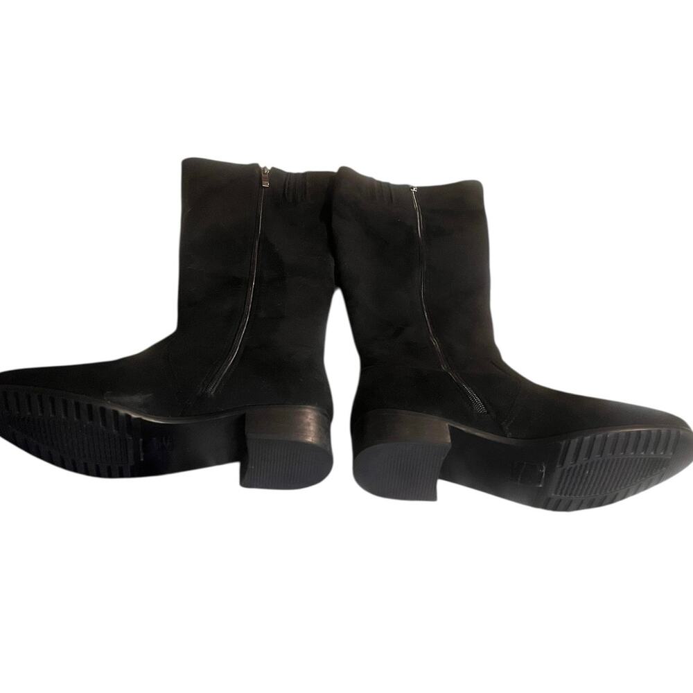 Azura Joulery Tall Shaft Black Sequined Faux Suede Boots Size 41=US 10/10.5